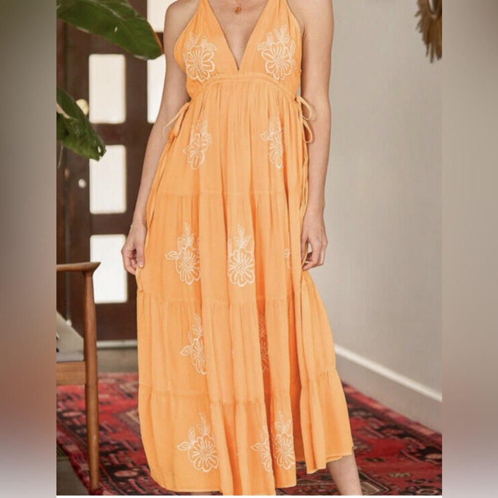 Lulus Yellow Floral Maxi Dress